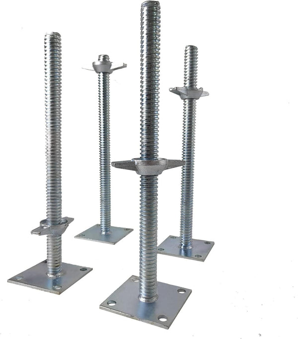 4 Pcs Scaffolding Adjustable Leveling Jack Steel Screw Large Bearing Capacity