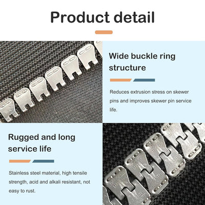 Belt Lacing Clipper Fasteners Staple Fastener Belt W/ Hinge Pins (Box of 4Sets)