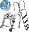 4 Steps Boat Ladder Telescoping Telescopic Yacht/Pontoon Ladder Boarding Ladder