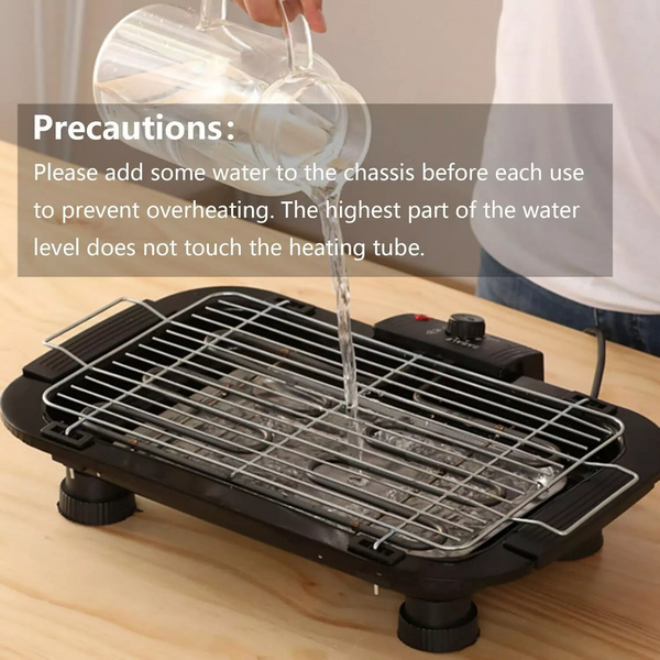 Electric Indoor Grill Adjustable Temp Removable Dishwasher Safe Grilling Plate