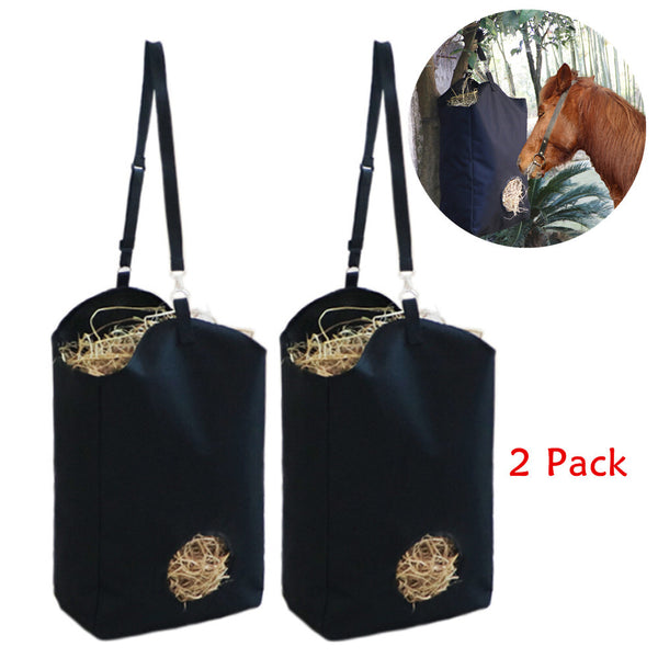 2x Hay Feeder Bag 1 Holes Hanging Hay Feeder Horse Hay Bag for Sheep Goat Cattle