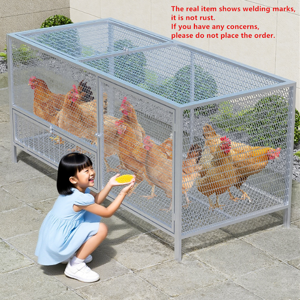 Poultry Cage Chicken Coop With Trough For Farming Breeding And Poultry Raising