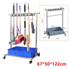 Broom Hanger Mop Holder with Drain basket Movable Mop Rack Cleaning Tool Cart AU
