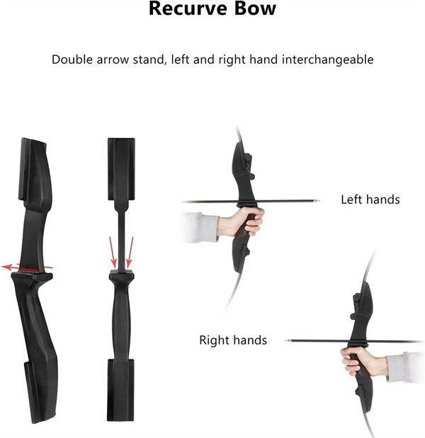 40lbs Archery 53" Takedown Recurve Bow 12 Arrows For Hunting Right/Left-Handed
