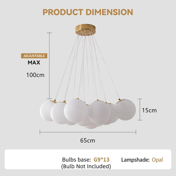 Modern Bubble Chandelier Lighting 13Light Glass Globe Pendant Hanging Light Lamp