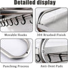 Wall Mounted Microwave Shelf Oven Deck with Hooks Stainless Steel Oven Organizer
