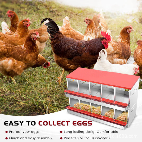 4/6 Hole Chicken Nesting Boxes Wall Mounted Metal Chicken Coop Laying Boxes AU