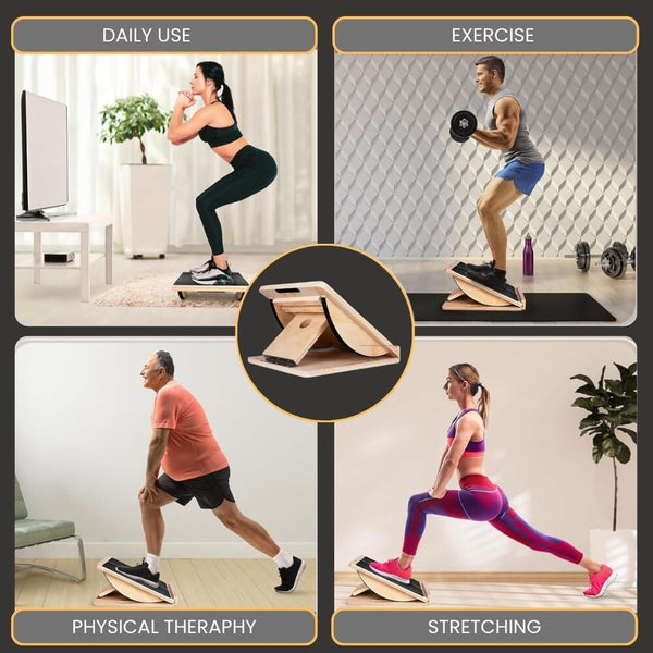 Non-Slip Wooden Slant Board Incline Balance Board Calf Stretcher Gym Exercise
