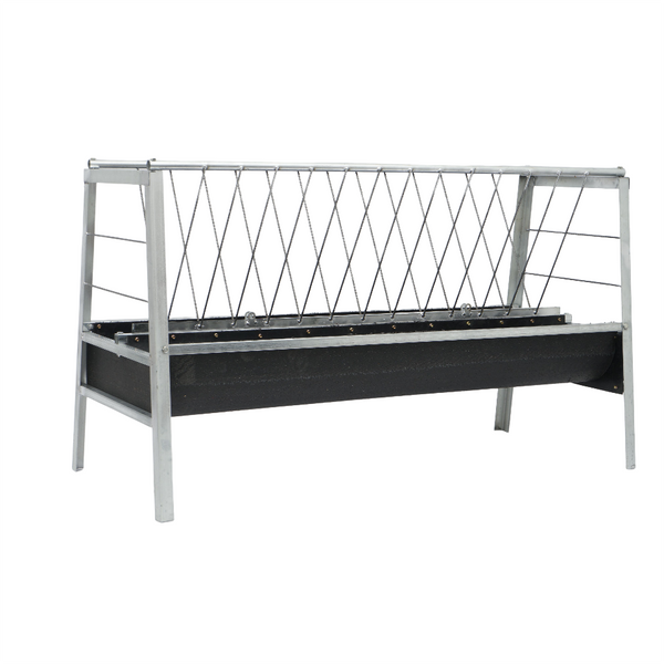 1.5M Feed Trough Goat Cattle Hay Grain Rubber Feeder Tray with Metal Bracket