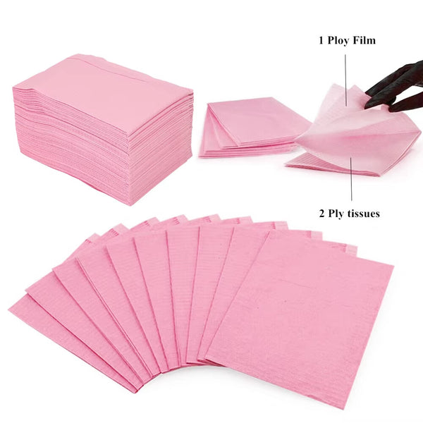 500x Dental Medical Bibs Manicure Tattoo Feeding Clean Disposable Waterproof Pad