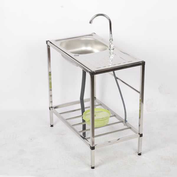 Portable Camping Kitchen Sink Single Bowl Sink Freestanding 31 x 17 x 30 Inch