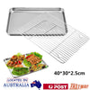 Stainless Steel Baking Pan Oven Tray Cookie Sheet Commercial Roasting Deep Pans