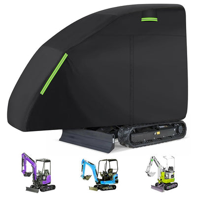 Mini Excavator Cover Waterproof Zippered Excavators Cover for Bobcat E20 Black