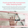 Clear Baby Bassinet Anti-Reflux Hospital Cot Newborn Crib w/ Wheels & Storage