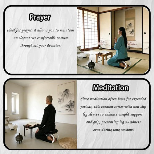 Ergonomic Meditation Prayer Stool Padded Kneeling Seat for Yoga Posture Support