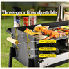 BBQ Charcoal Grill Roast Outdoor Camping Barbecue w/ Adjustable Charcoal Height