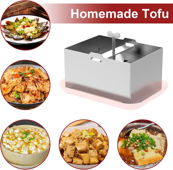 Tofu Press Kit Food Grade Stainless Steel Tofu Maker Pressure Adjustable 16x12x9