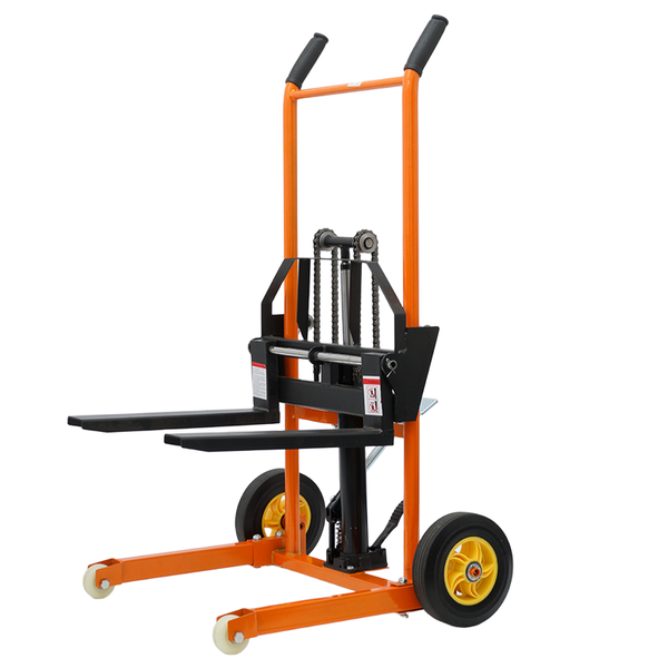 200kg Manual Forklift Platform Stacker Walkie Stacker 900mm Adjustable Forks