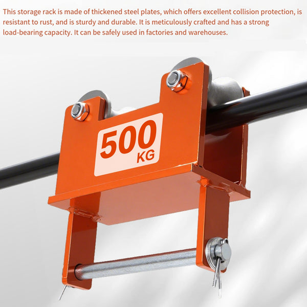 500KG Pipe Beam Trolley Manual Push Lifting Round Tube Sports Car For 50mm Pipe