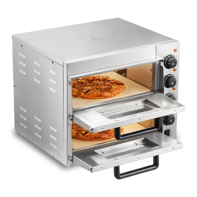 Commercial Pizza Oven Countertop Double Deck Grill Bread Baking Furnace Indoor