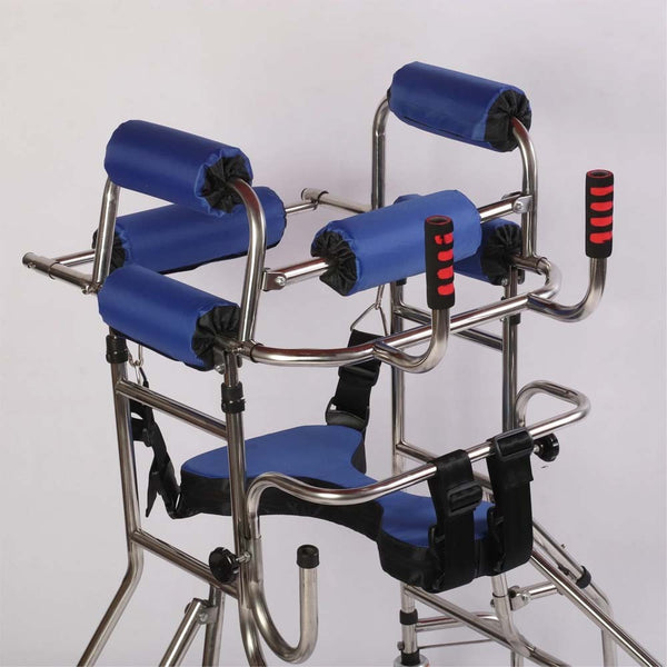 Mobility Walking Aid Walker Frame w/6 Wheels&Seat For Handicapped Rehabilitation