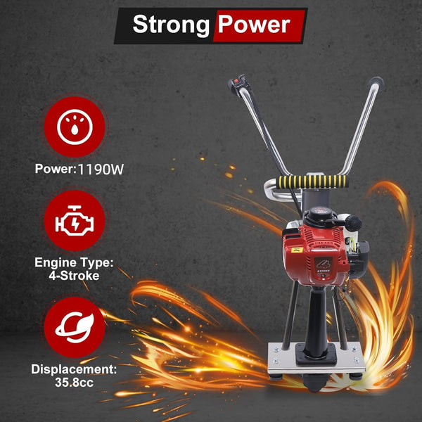 35.8CC 4 Stroke Concrete Power Screed 1m Aluminum Board Straight Edge Bar Set AU