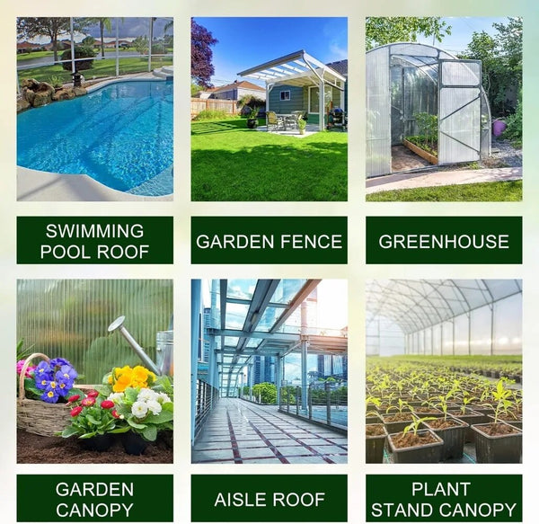 Polycarbonate Greenhouse Panels Water & Impact Resistance Roofing For Garden