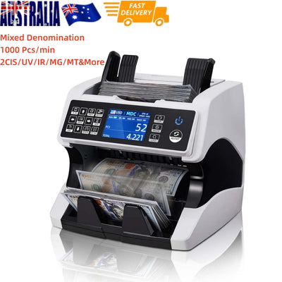 Mixed Denomination Money Bill Counter Cash Counter Bank Grade Currency Sorting