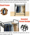 Pants Organizer Rack Trolley with 24 Double Hangers Rolling Trouser Metal Rack