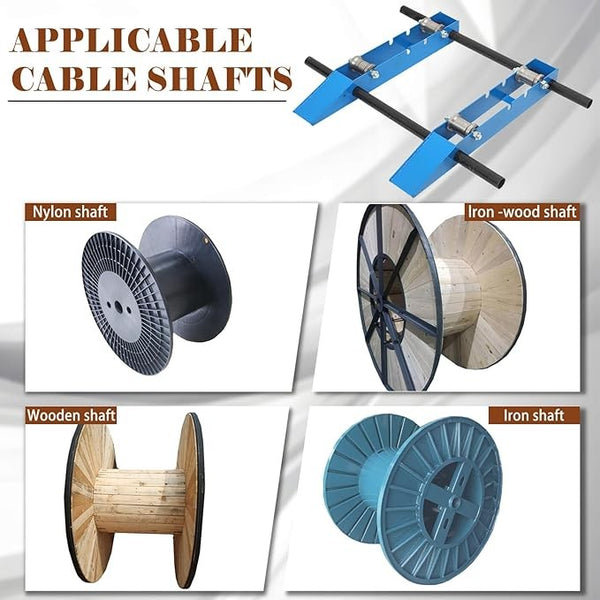 Adjustable Cable Roller Stand 1m*90cm Steel Base W/ 1000KG Heavy-Duty Capacity