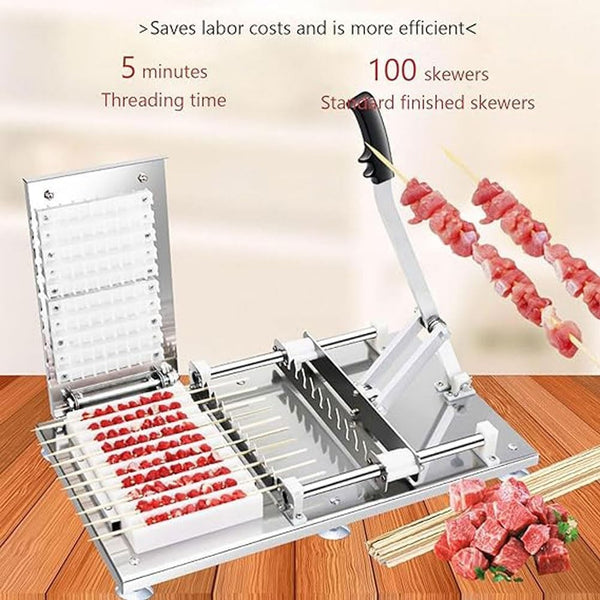 Manual Mutton Kebab Machine 10 Strings Stainless Steel BBQ Skewer String Machine