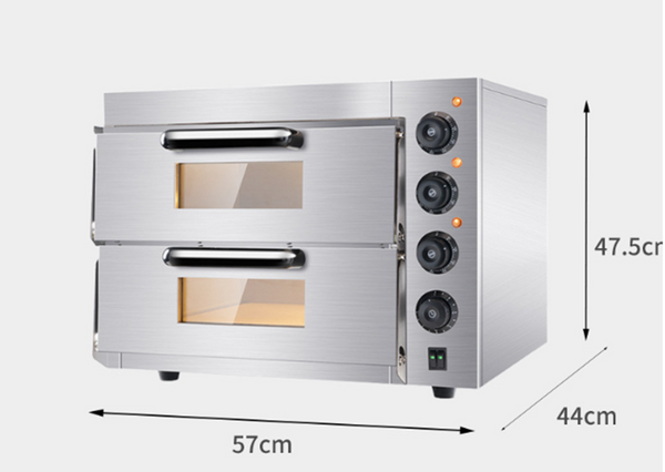 Commercial Pizza Oven Countertop Double Deck Grill Bread Baking Furnace Indoor