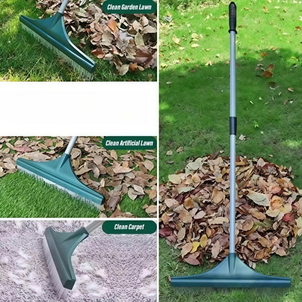 Turf Carpet Rake Broom Hand Rake Carpet Rake for Pet Hair with Adjustable Handle