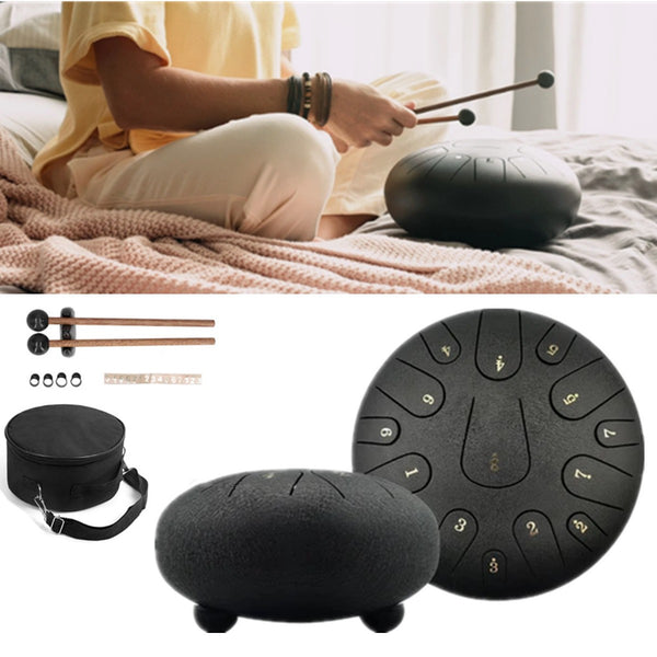 Rain Drum Steel Tongue Drum 12inch 15 Notes Musical Instruments Handpan Drum