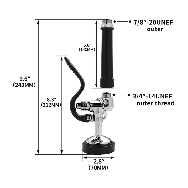 47" Commercial Pre-Rinse Sprayer High Pressure Washing Kitchen Sink Faucet AU
