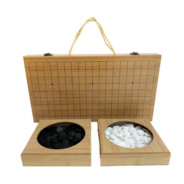 Folding Baduk Weiqi Board Game Portable Wooden Timber Strategy Go Game Set Gift