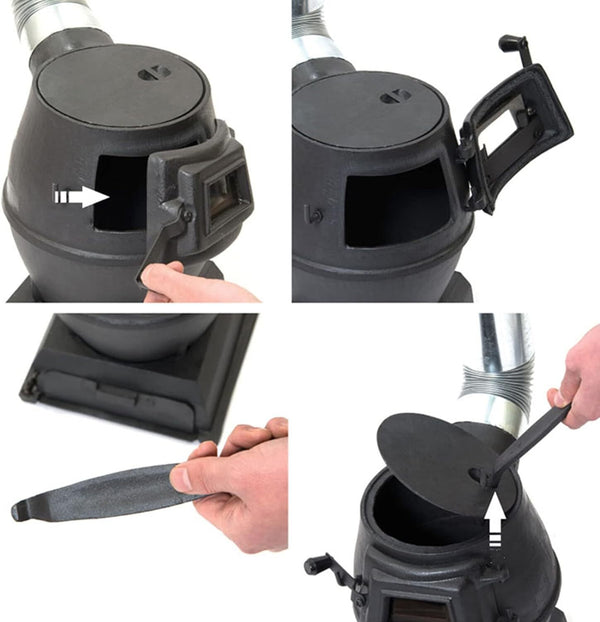 Wood-Burning Heating Stove Thickened Cast Iron Coal Stove Tent Indoor Heating