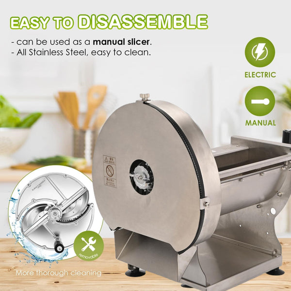 Electric Vegetable Slicer Commercial Fruit Slicing Machine Potato Slicer 0-10mm