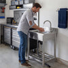 Stainless Steel Commercial Kitchen Sink Free Standing w/ Cold&Hot Water Faucet