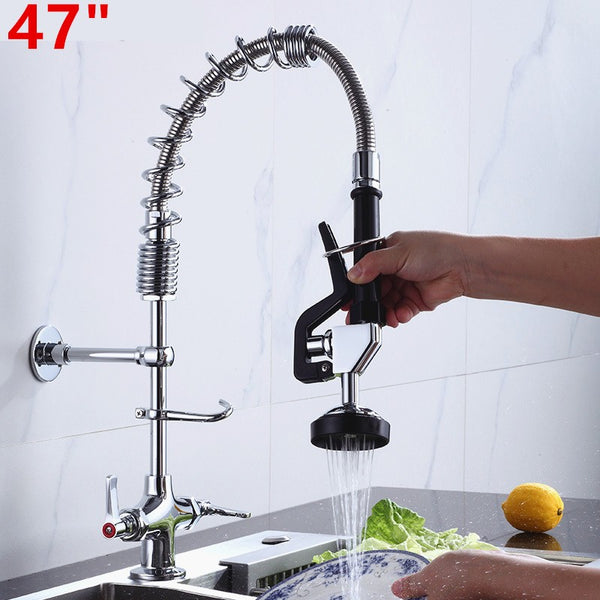 47" Commercial Pre-Rinse Sprayer High Pressure Washing Kitchen Sink Faucet AU