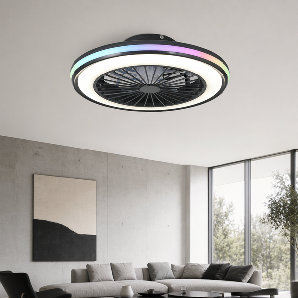 Modern Ceiling Fans Light LED Lights 6 Speeds App + Remote Control 3000K-6000K