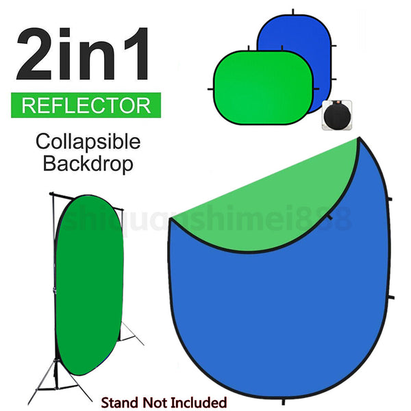 Chromakey Backdrops Double Sided Green Screen & Blue Screen 2 in 1 Collapsible