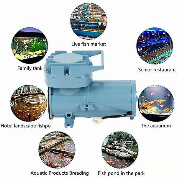Aquarium &Pond Air Pump 12V 130W Fish Tank Aerator w/16 Outlets 140L/Min Airflow