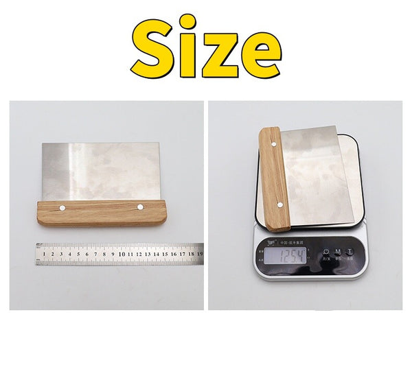 Dough Bench Scraper Stainless Steel Wooden Handle Cake Slicer Pastry Cutter AU