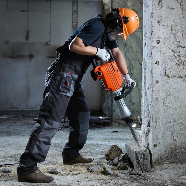 2200W Electric Jack Hammer Drills Aluminium Hammer Drill Demolition w/Iron Box