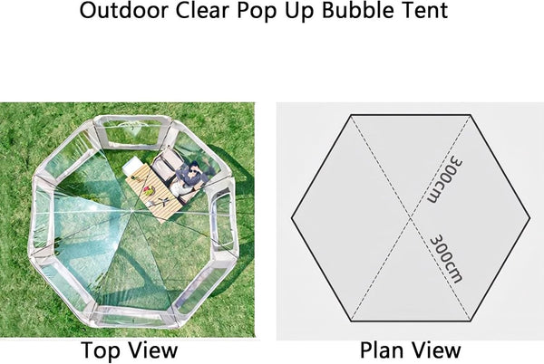 Clear Pop Up Bubble Tent Waterproof PVC Instant Setup Camping Shelter Outdoor