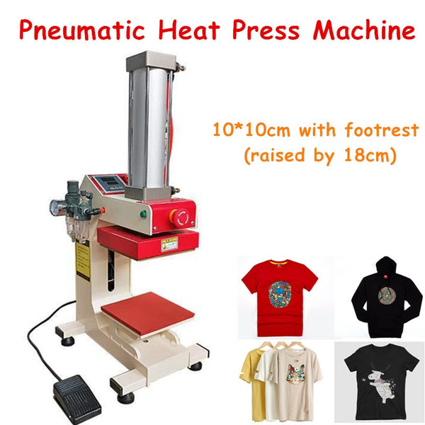 10*10 Pneumatic Heat Press Machine Digital Sublimation Transfer T-Shirt Bag DIY