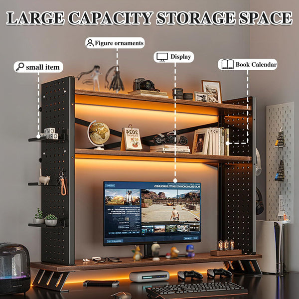 2-in-1 Computer Desktop Bookshelf & Organizer 3Tier Computer Desktop Bookshelf