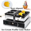 2PCS Bear Shaped Waffle Commercial Waffle Maker Waffle Baker Machine 1800W