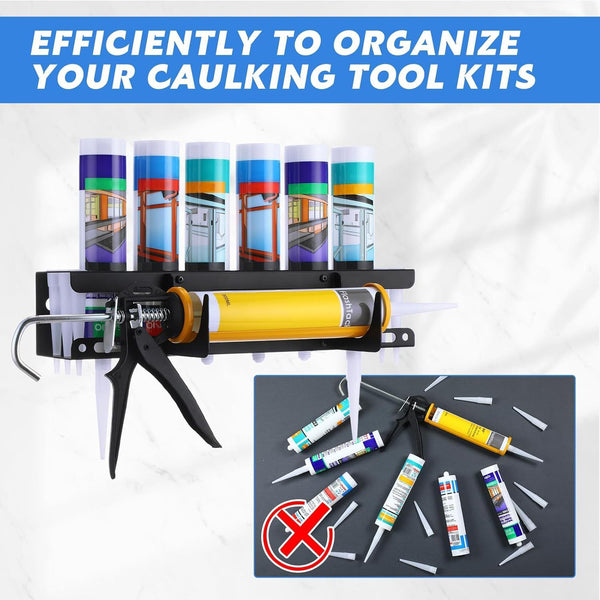 Caulk Mastic Sealant Tube Gun Holder Bracket 6 Holes Heavy Duty Sealant Rack